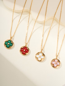 Louis Vuitton LV four-leaf clover diamond necklace-3783